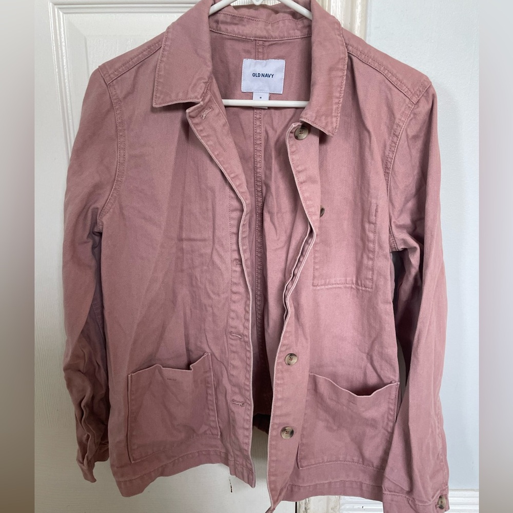 pink denim jacket